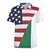 Flag of U.S. Ireland Flag Men's Short Sleeve Polo Shirt Casual Golf Summer Tee Tops 3XL