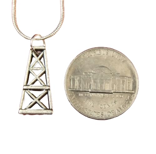 Oil Rig Derrick Necklace, men or women Gas Drill Drilling nb 22" chain charm Fast Free Supply4