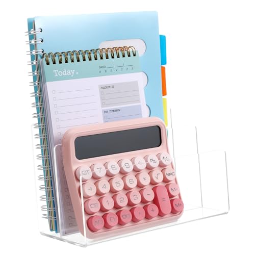 Uonlytech Acrylic File Organizer Slot Desk Storage Transparent Folder Holder for Office Document Rack for Letters Magazines and Papers Space Saving Design