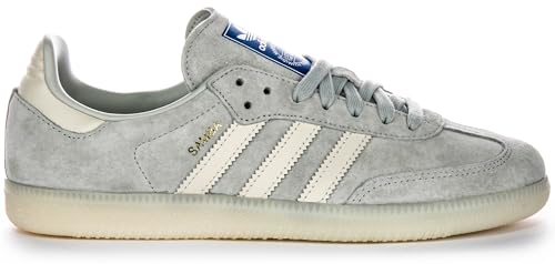 Image of adidas Samba Og Men's 3-Stripes Retro Contrast 70S Trainers (Light Blue, US 3.5M /4.5F)