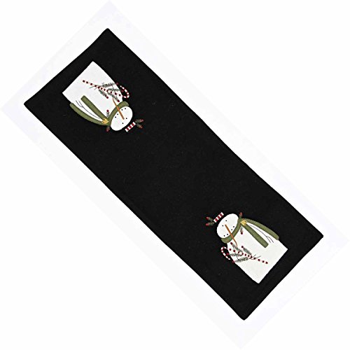 Home collection by Raghu Mr. Winterberry Table Runner, 14 by 36-Inch, Black