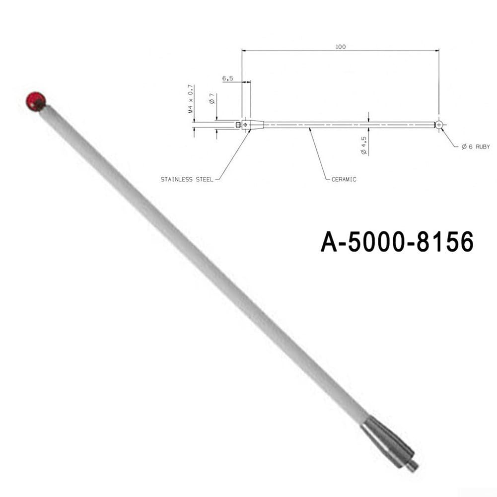 CMM Taststift 6mm Rubin Kugel 150mm Porzellan | 6mm Rubinkugel, 150mm Porzellanschaft, leicht, für stoßfest, für CMM Maschinen