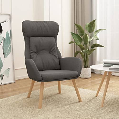 Sillón de Relax de Tela Gris Oscuro Sillón Relax con Reposapiés y Estructura Robusta para Máximo Confort