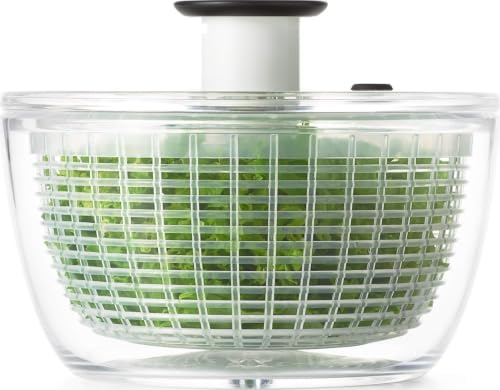 OXO Good Grips Salatschleuder mit Sieb und Deckel | Einhand-Pumpe, integrierte Bremse, Korb auch als...