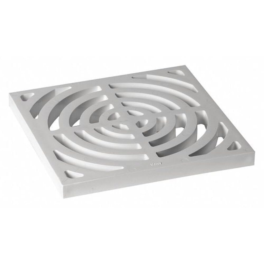 Sink and drain equipment Oatey de alta capacidad 9x9 con rejilla blanca duradera