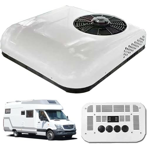 Condizionatore d'aria ultra sottile per veicoli, 12V/24V DC, raffreddamento ad alta efficienza energetica per camion, monovolume e veicoli agricoli