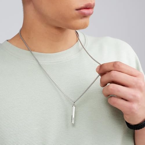 Sett & Co - Personalized 3D Engraved Hexagon Bar Necklace in Stainless Steel or Gold PVD Plating for Men, Him - Black Diamond Option - Custom Gift for Father's Day, Christmas, Valentine's Day4