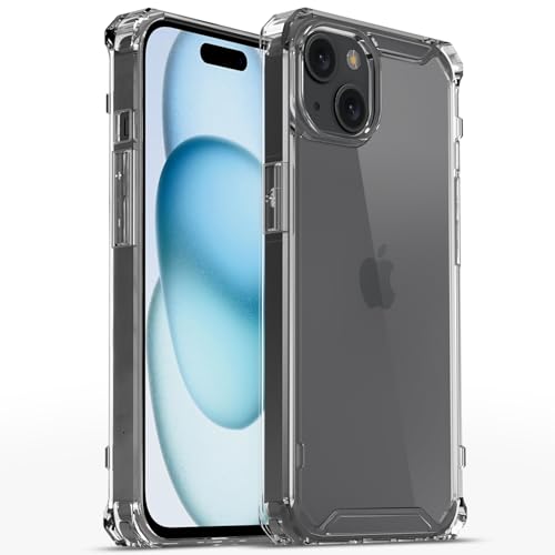 Image of Pikkme Back Cover for iPhone 15 PC + TPU Transparent Hybrid Shock Absorption Bumper Case (Transparent)