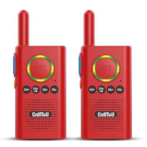 CallToU 2 Way Intercom for Elderly 3300FT Rechargeable 1000mAh Battery, VOX, Ideal for Caregivers & Emergencies Intercoms Wireless for Home/Outdoor Family Communication, Red