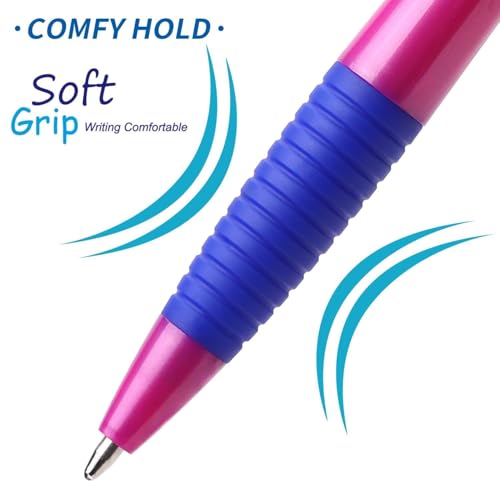 Sikao Pens Bulk, 60 Pack Gripped Slimster Blue Ballpoint Pens, Blue Ink 1.0mm Medium Point - Image 3