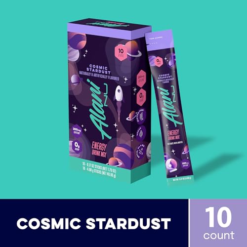 Image of Alani Nu COSMIC STARDUST, Energy Sticks Drink Powder, 200mg Caffeine, Pre Workout Performance with Antioxidants, On-The-Go Drink Mix, Biotin, B Vitamins, Zero Sugar, 5 Calories, 10 Pack