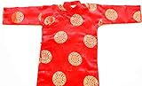 áo dài, Vietnamese Traditional Dress for Children - Red áo dài for Boys Size#6 - Similar to US Size 4T