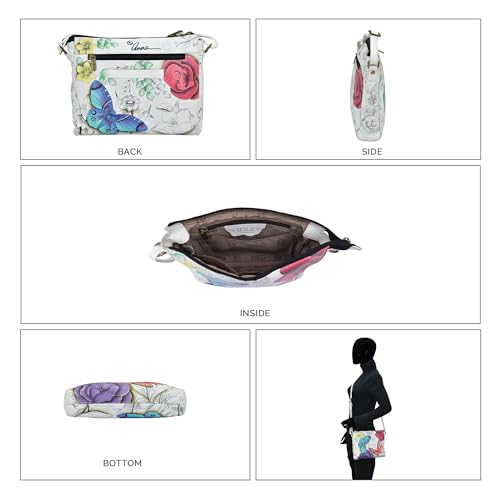 Image of Anna by Anuschka Women's Hand-painted Women's Genuine Leather Slim Medium Crossbody