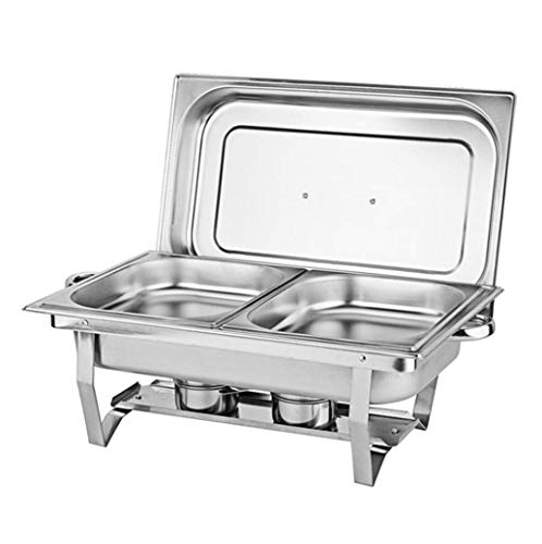 HSBAIS Speisenwärmer Buffetwärmer, 9 Qt Full Size Rechteckig Wärmebehälter Klappboden Chafing Dish Rechaud für Catering…