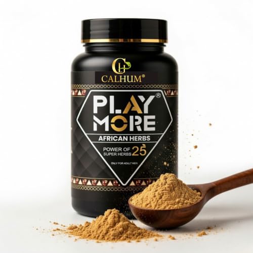 Image of PLAY MORE African Herbs Powder for Men | Herbal Powder Blend with 25 Traditional Herbs | Daily Wellness Supplement | Natural Herbal Formula | 150gm