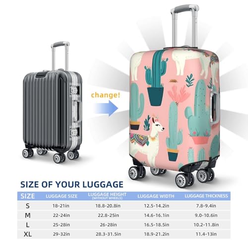 Travel Luggage Cover for Suitcase Elastic Suitcase Protector Llama Cactus Suitcase Covers Washable Suitcase Protective Cover Dust-proof Luggage Covers Fit 18-32 Inch Luggage2