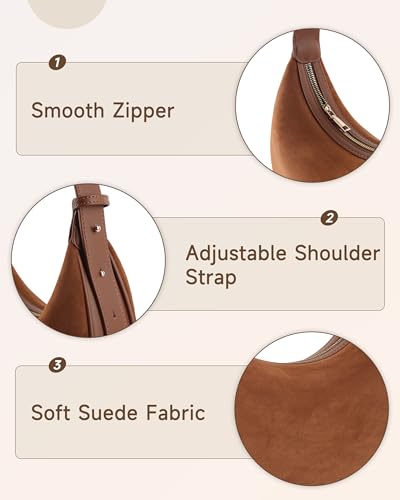 Bolso cruzado de ante para mujer, bolso bandolera miniatura 6