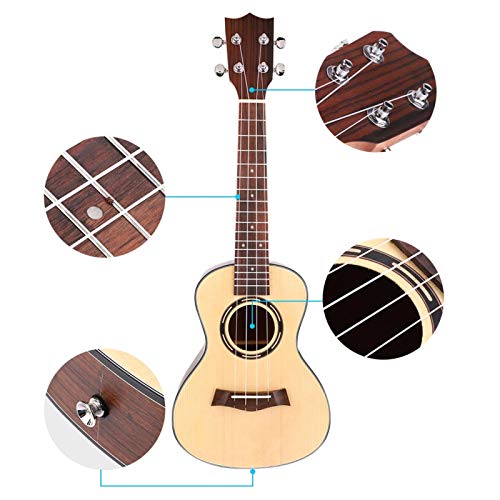 Ukulélé 4 cordes, Ukulélé en bois d’épicéa acajou 23 pouces 4 cordes Hawaii Guitar Tuner Picks Strap Set - Les Beatles, Paul McCartney, John Lennon, RIngo Starr, George Harrison Ukulélé 4 cordes, Ukulélé en bois d'épicéa acajou 23 pouces 4 cordes Hawaii Guitar Tuner Picks Strap Set – Image 4
