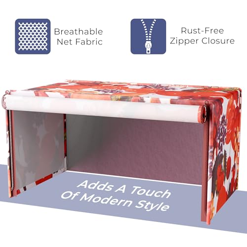 Image of Kuber Industries 20 Ltr PVC Microwave Oven Cover for Kitchen | Microwave /Oven /Otg Cover - Protects from Spills, Stains & Scratches | Fruit Print - Multicolor