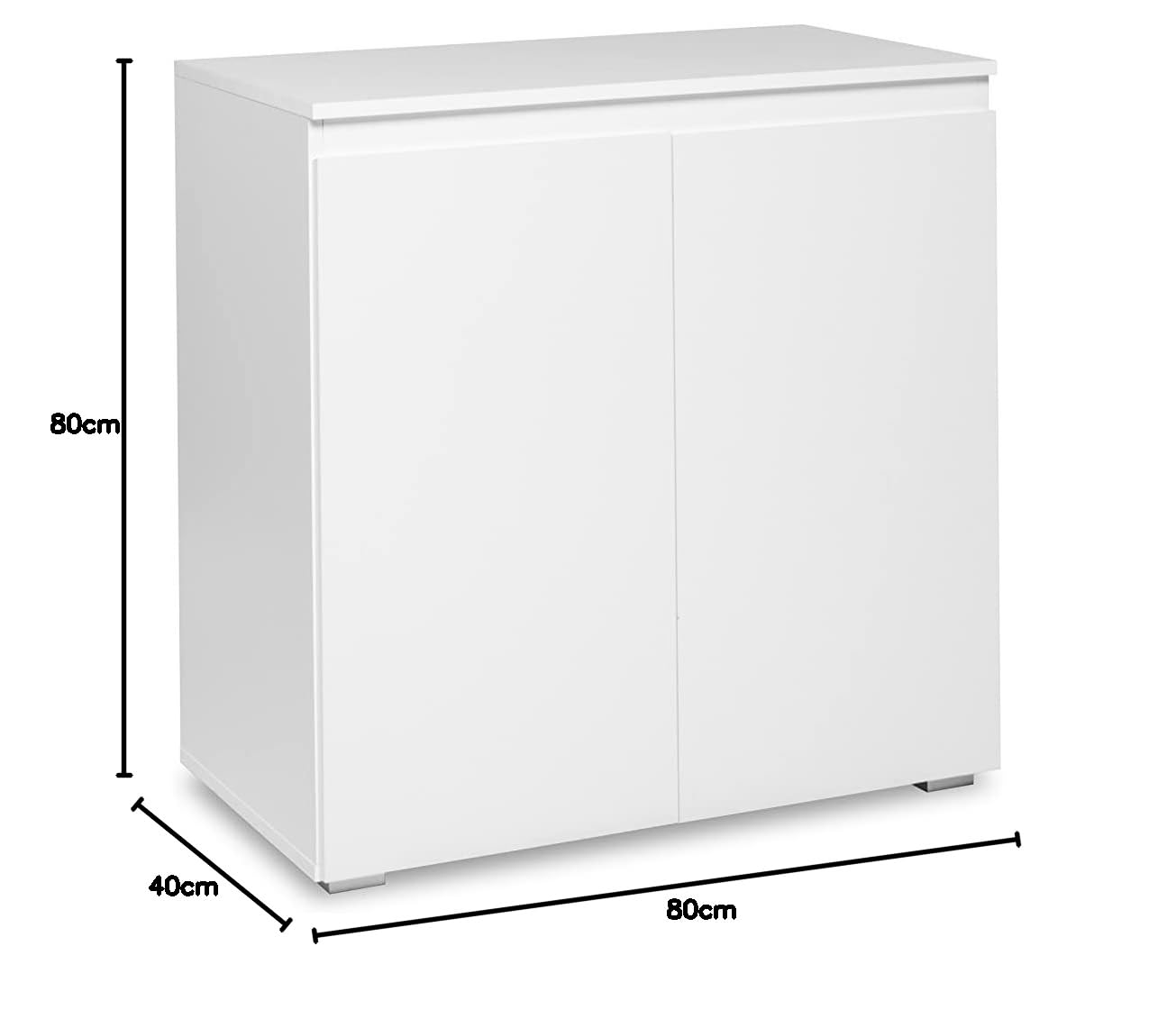AVANTI TRENDSTORE Femie - Comó/cassettiera in legno laminato con 2 ante a battente nel colore bianco opaco, fa parte della serie di mobili Femie. Dimensioni LAP 80x80x40 cm.