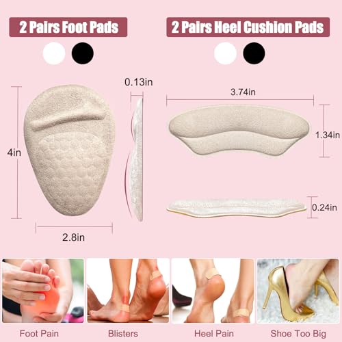 Image of Metatarsal Pads Women- Ball of Foot Cushions for Women, High Heel Inserts, High Heel Comfort Pads & Pain Relief, Non-Slip Heel Grips for Womens Shoes