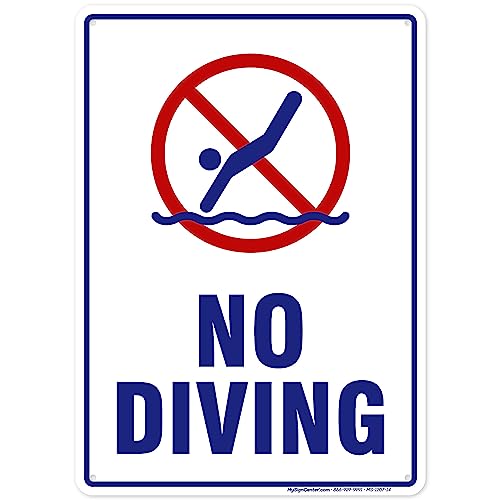 No Diving Sign No Diving Pool Rules Sign 10x14 Inches Rust Free .040 Aluminum Fade Resistant Made in USA by MSC