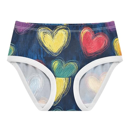 Colorful Hearts Valentine Panties for Girl Toddlers Underwear Floral Cotton Stylish Kids Undies Briefs 2t