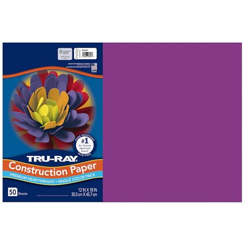 Pacon 103032 Tru-Ray Construction Paper 76 lbs. 12 x 18 Magenta 50 Sheets/Pack