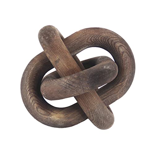 Catena in legno ornamentale a 3 maglie con nodo in legno per vetrina, scrivania, decorazione fatta a mano, decorazione per soggiorno - marrone