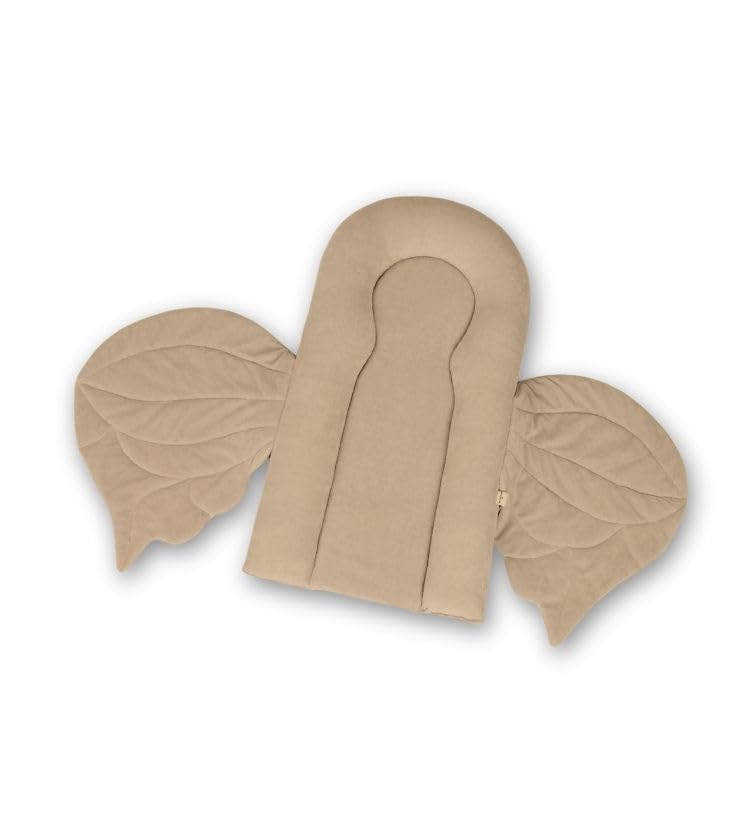 Handmade Baby Play Lounger – Soft Cotton Nest for Tummy Time, Diaper Changes & Play – Hypoallergenic Materials – Two Size Options (Beige, Maxi)