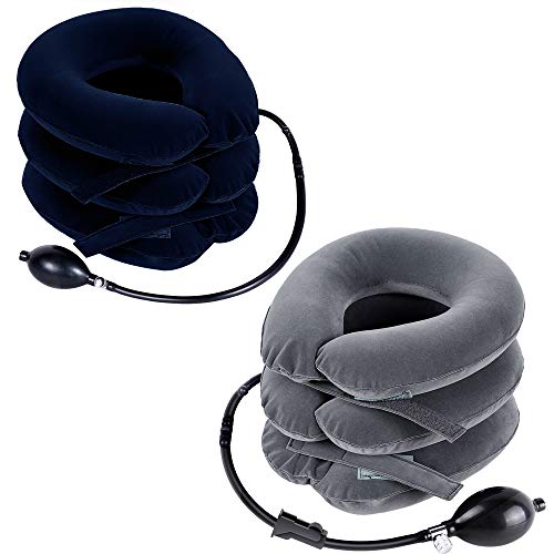 Ohuhu Neck Traction Neck Cervical Traction Collar Device for Neck Shoulder Back Head Pain Relief Inflatable Spine Alignment Pillow