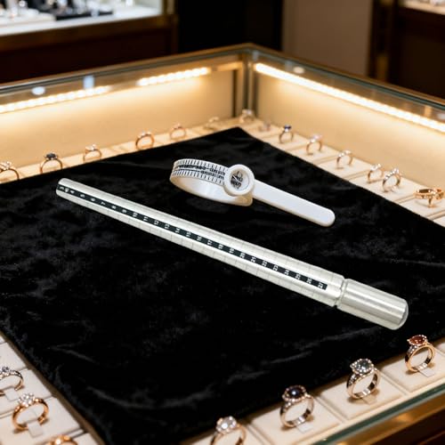 Medidor de anillos de metal duradero con diseño portátil para dimensiones exactas 5