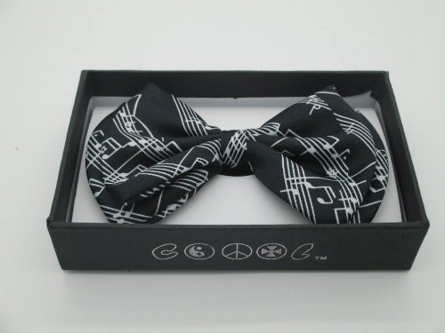 Men's Classic Style Check Polyester Wedding Bow Tie- Collection Series (Musical Staff)