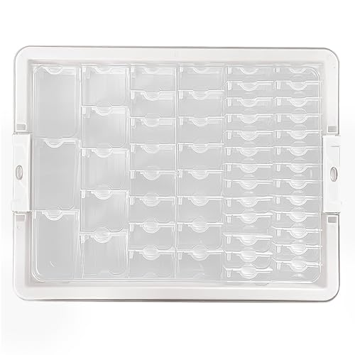 YUTICAT Bead Organizer Box Includes 50 Clear Removable 4 Different Sizes Beads Storage Containers with Snap Shut Lid for Diamond Painting Nail Art Rhinestone Jewelry