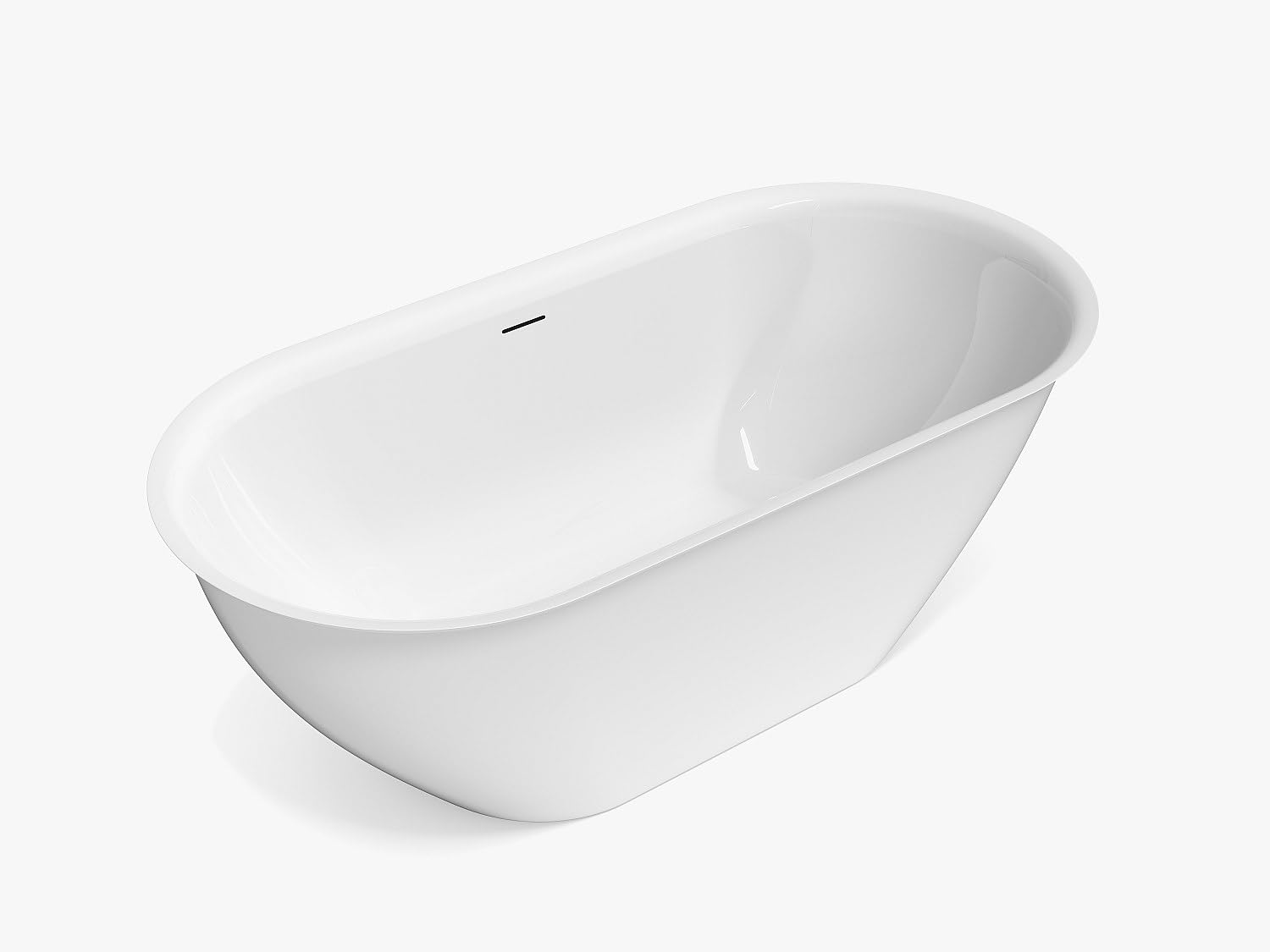 Vente-unique - Bañera exenta Sortino - L 160cm x A 80cm x H 58cm - acrílico - blanco