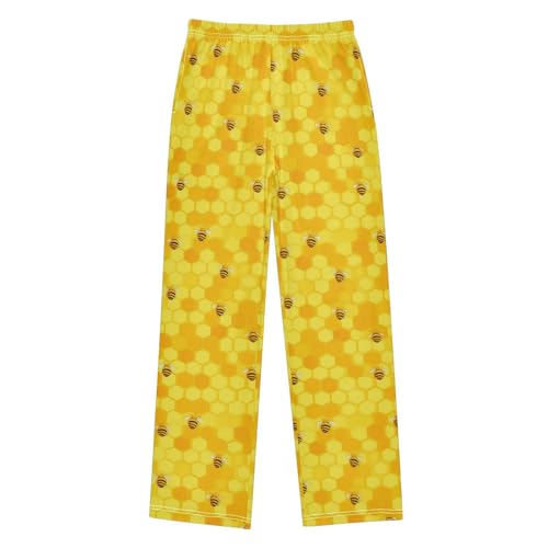 Pajama Bottoms, Pajamas Long Pant Honeycomb Lounge Wear Elastic Waist Sleep Pants Soft Pjs Sleepwear