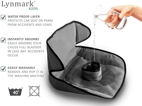Lynmark® 2X 배변 훈련 카시트 프로텍터 커버 - 소변 보호기, 그레이 — 사진 3