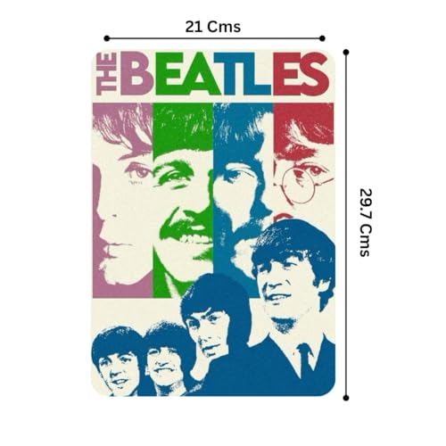 Image of Zesta Bathroom Decor Items Washroom Decor Tin Sign | Aesthetic Posters Wall Poster for Bedroom | Magnetic Cafe Decoration Items /Restaurant Decorations Items | Quirky Home Decor Bar Accent (Beatles)
