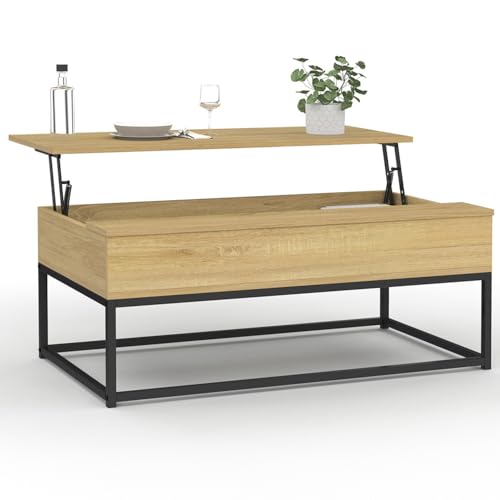 IDMarket - Table Basse Plateau relevable rectangulaire Detroit Design Industriel