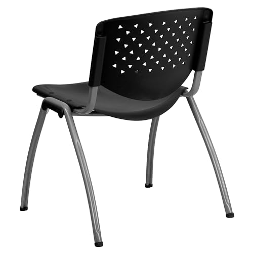 Emma + Oliver EOH-SVUG-4503 Home And Office Black Plastic Stack Chair thumb #7