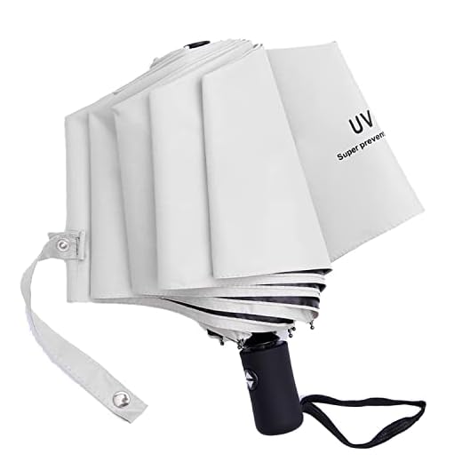 Guarda-Chuva Automático À Prova De Vento Dobrável Proteção Uv Para Viagem Leve Guarda-Chuva De Sol E Chuva Guarda-Sol Portátil Para Mochila Feminina Masculina (Branco)
