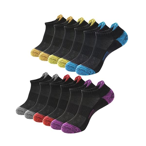 BUDERMMY Sneaker Socken Damen 6 Paar Füßlinge Baumwolle Sportsocken Atmungsaktives Kurz Socken Damen Gepolsterte Laufsocken