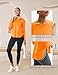 MAGCOMSEN Sun Shirts for Women UPF 80 UV Protection Quick Dry Side Slit Tees Long Sleeve Golf Yoga Rash Guard Orange M