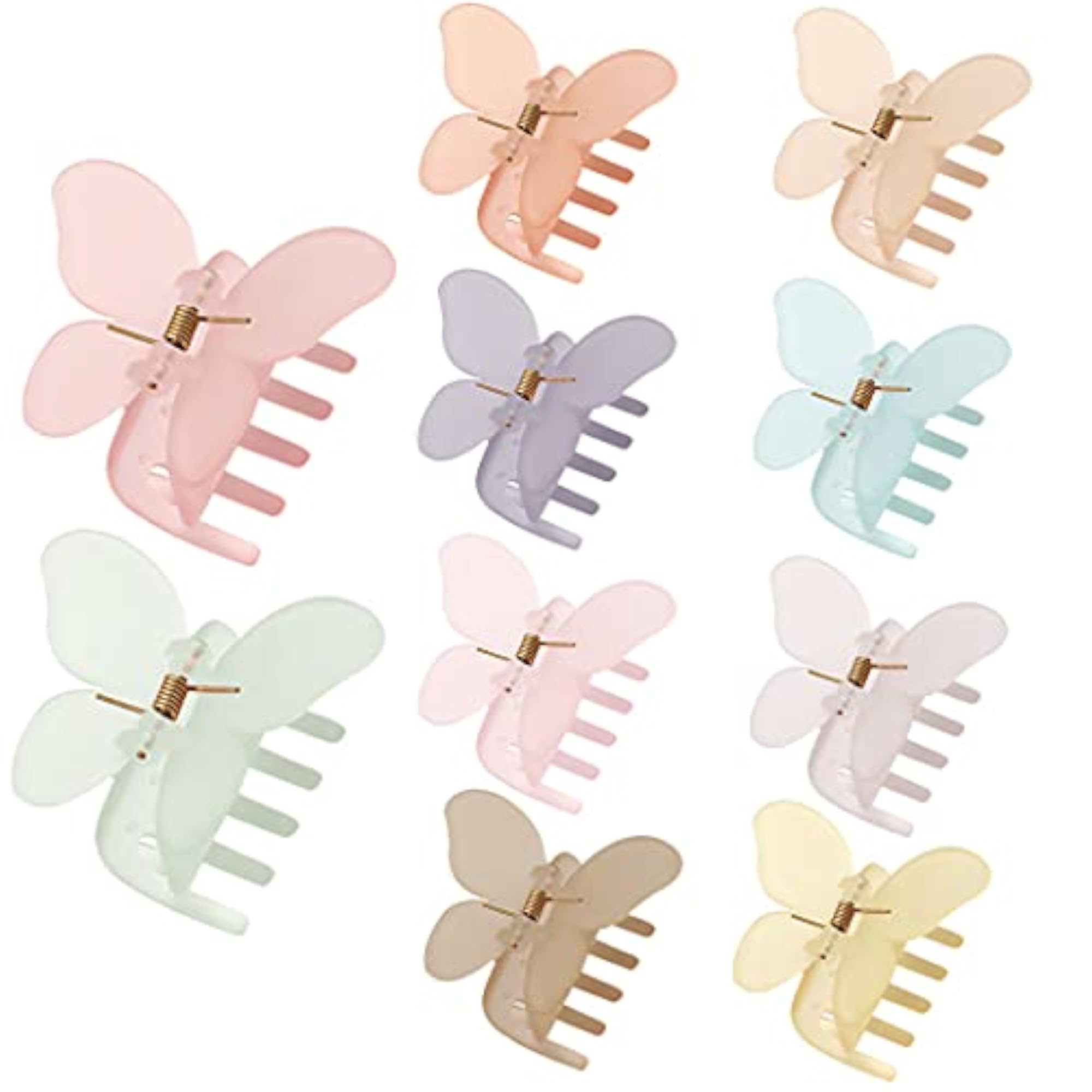 10PCS Cute Butterfly Hair Jaw Clips for Medium Hair