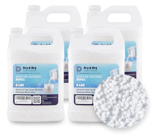 Image of Dry & Dry Moisture Absorbers Refill Beads (32 LBS) - Home Basement Bedroom Small Dehumidifiers & Moisture Absorbers