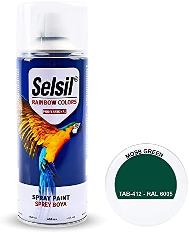 Selsil Spray Paint Ozone Friendly Brilliant Colour Perfect Finish All Purpose for Wood, Metal, Plastic, Interior/Exterior, Art, Crafts, Auto, Home Furniture, Garden, Graffiti, 400ml (Green)