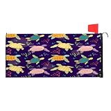 Housse de boîte aux lettres magnétique avec imprimé animal tortue et bulles pour décoration extérieure de cour, jardin, grande taille 64 x 50 cm