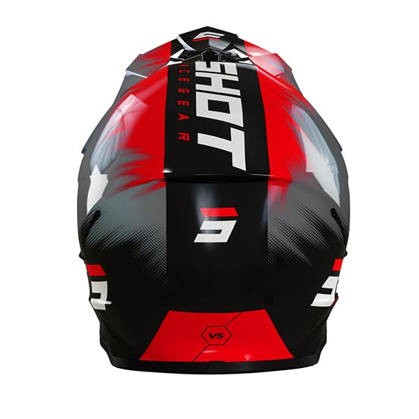 SHOT RACE GEAR Casque Motocross Furious Versus Red Glossy – Casque Moto Cross Enduro Off-Road – Ultra Léger 1300 g – Coque SRS – Ventilation Optimale – Intérieur Lavable – Fermeture Double D