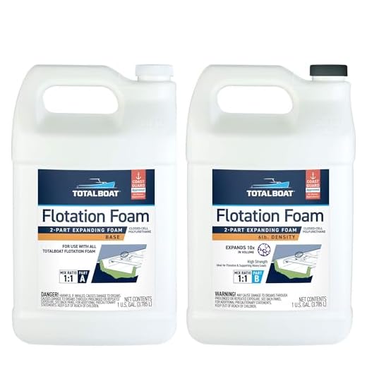 TotalBoat 6 Lb Density Expanding Foam Kit, 2 Part Closed Cell Polyurethane Liquid Foam for Boat Flotation, Casting, Carving, Sculpture, Reinforcement and Void Filling (2 Gallon Kit)
