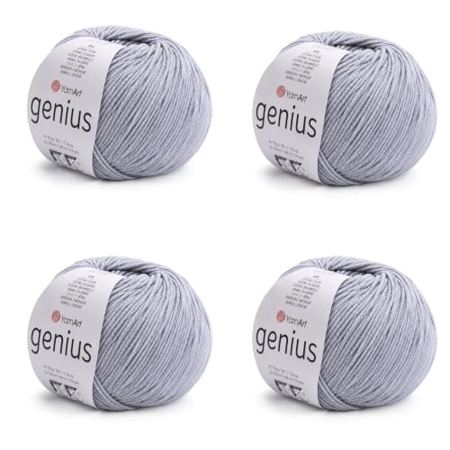Image of YarnArt Genius Soft Cotton Blend Yarn, 4 Pack (1.76 oz / 174 Yds)